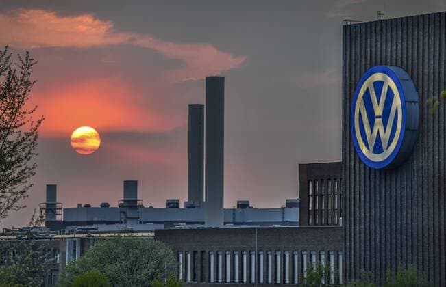 Sonnenuntergang, VW-Kraftwerk, Wolfsburg, Niedersachsen, Deutschland