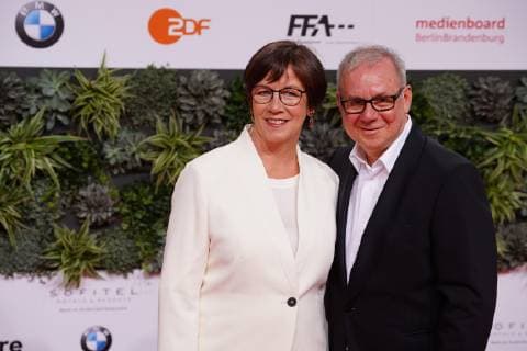 03.05.2019,Berlin,Deutschland,GER, Verleihung des Deutschen Filmpreises Palais am Funkturm - Roter Teppich - Joachim Kr—l und seine Frau Heidrun