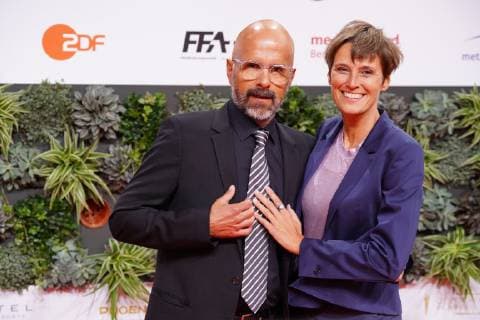 03.05.2019,Berlin,Deutschland,GER, Verleihung des Deutschen Filmpreises Palais am Funkturm - Roter Teppich - Christoph Maria Herbst mit Partnerin Gisi