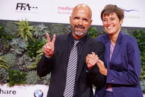 03.05.2019,Berlin,Deutschland,GER, Verleihung des Deutschen Filmpreises Palais am Funkturm - Roter Teppich - Christoph Maria Herbst mit Partnerin Gisi