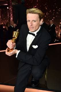 Alexander Scheer, der Schauspieler und Preisträger auf der Bühne bei der Verleihung Deutscher Filmpreis am 3.05.2019 in Berlin Deutscher Filmpreis 2019 in Berlin - Party