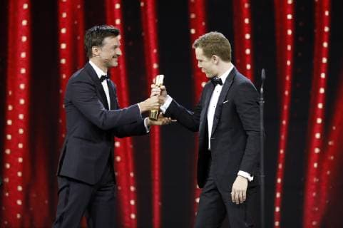 Florian David Fitz und Alexander Fehling bei der Verleihung des Deutschen Filmpreises 2019 in der Messe Berlin. Berlin, 03.05.2019