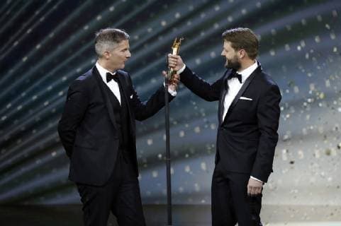 Christian Becker und Peter Thorwarth bei der Verleihung des Deutschen Filmpreises 2019 in der Messe Berlin. Berlin, 03.05.2019