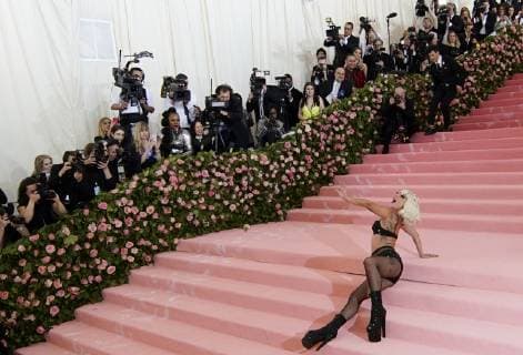 Lady Gaga arrives on the red carpet at The Metropolitan Museum of Art s Costume Institute Benefit Camp: Notes on Fashion at Metropolitan Museum of Art in New York City on May 6, 2019.  NYP2019050511 JOHNxANGELILLO