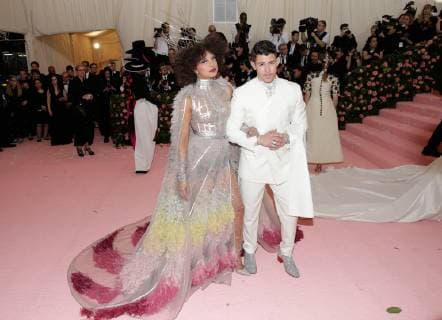 Priyanka Chopra and Nick Jonas arrive on the red carpet at The Metropolitan Museum of Art s Costume Institute Benefit Camp: Notes on Fashion at Metropolitan Museum of Art in New York City on May 6, 2019.  NYP20190506357 JOHNxANGELILLO