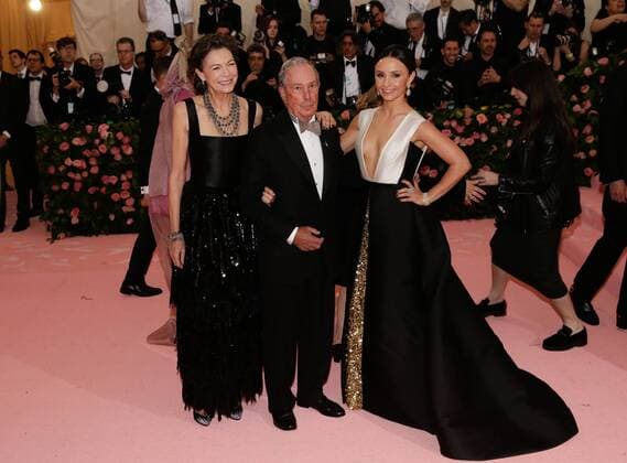 Diana Taylor, Michael Bloomberg and Georgina Bloomberg arrive on the red carpet at The Metropolitan Museum of Art s Costume Institute Benefit Camp: Notes on Fashion at Metropolitan Museum of Art in New York City on May 6, 2019.  NYP20190506325 JOHNxANGELILLO