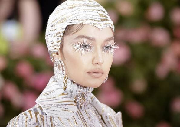 Gigi Hadid arrives on the red carpet at The Metropolitan Museum of Art s Costume Institute Benefit Camp: Notes on Fashion at Metropolitan Museum of Art in New York City on May 6, 2019.  NYP2019050949 JOHNxANGELILLO