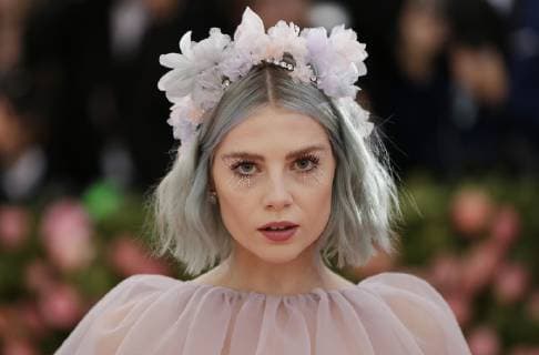 Lucy Boynton arrives on the red carpet at The Metropolitan Museum of Art s Costume Institute Benefit Camp: Notes on Fashion at Metropolitan Museum of Art in New York City on May 6, 2019.  NYP2019050943 JOHNxANGELILLO