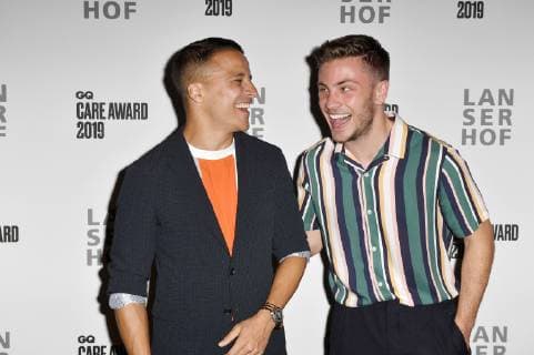 Kostja Ullmann und Jannik Schümann bei der Verleihung des GQ Care Award 2019 in der 20Â° Restobar. Düsseldorf, 08.05.2019