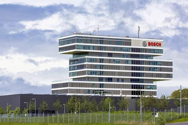DEU, Deutschland, Baden-Württemberg, Renningen, 09.05.2019: Forschungscampus Renningen. Bilanzpressekonferenz 2019 im Forschungscampus in Renningen bei Stuttgart: Bosch investiert Milliarden in Klimaschutz und Luftqualität und will ab 2020 als erstes großes Industrieunternehmen klimaneutral sein. Die Bosch-Gruppe steigerte 2018 den Umsatz auf einen neuen Höchstwert von 78,5 Milliarden Euro.