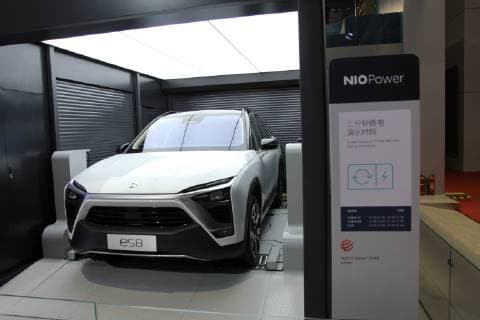 May 10, 2019 - Shanghai, Shanghai, China - Shanghai, CHINA-New energy and concept cars of Nio can be seen at the Shanghai Auto 2019. Shanghai China  - ZUMAs145 20190510_zaa_s145_014 Copyright: xChenxYuyux