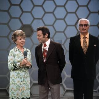 DALLI DALLI INGE MEYSEL (Kandidatin), HANS ROSENTHAL, FRIEDRICH SCHÖNFELDER (Kandidat) , Sendung am 4.11.1971, Copyright: ArthurxGrimm UnitedArchives00659710