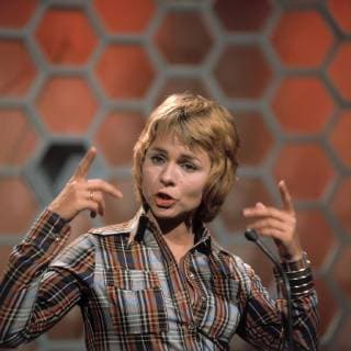 DALLI DALLI CORNELIA FROBOESS, in der ersten Dalli Dalli Show , Sendung vom 12.5.1971, *** DALLI DALLI CORNELIA FROBOESS in the first Dalli Dalli Show broadcast from 12 5 1971 Copyright: ArthurxGrimm UnitedArchives00659728