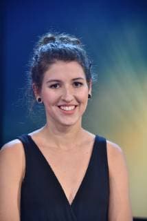 Die Editorin Johanna Sofia Kausch, Nachwuchs Preisträgerin für Stara Nova Ljubav bei der Preisverleihung des 29. Deutschen Kamerapreises. Hier werden Kameraleute und Editoren für ihre herausragende Leistung ausgezeichnet.