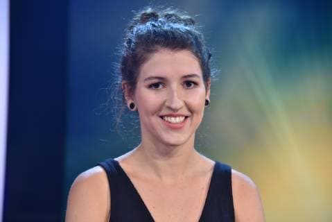 Die Editorin Johanna Sofia Kausch, Nachwuchs Preisträgerin für Stara Nova Ljubav bei der Preisverleihung des 29. Deutschen Kamerapreises. Hier werden Kameraleute und Editoren für ihre herausragende Leistung ausgezeichnet.