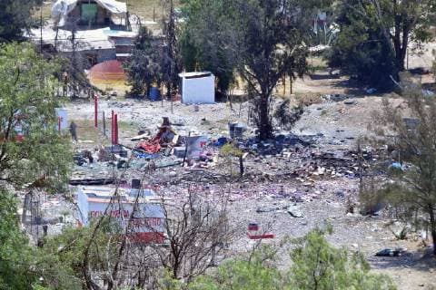 Mexiko, Explosion in Pulverfabrik in Tultepec May 11, 2019 - EUM20190511SOC02.JPG .TULTEPEC, Mex. ExplosionExplosion-Pirotecnia.- 11 de mayo de 2019. Explosion de un polvorin en la zona conocida como La Sauceda deja un saldo de una persona fallecida y cuatro lesionados en el municipio mexiquense de Tultepec, confirma el gobierno del Estado de Mexico. Foto: Agencia EL UNIVERSALHugo GarciaEELG Copyright: xElxUniversalx