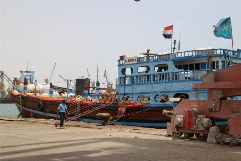 (190513) -- HODEIDAH (YEMEN), May 13, 2019 () -- A coast guard walks past a ship docked at Hodeidah port in Hodeidah, Yemen, on May 13, 2019. Yemen s Houthi group announced on Monday that the first phase of redeployment in the Red Sea port city of Hodeidah was completed under the UN supervision. () YEMEN-HODEIDAH-HOUTHIS-REDEPLOYMENT-FIRST PHASE-COMPLETION Xinhua 