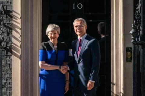 News Themen der Woche KW20 News Bilder des Tages May 14, 2019 - London, London, UK - London, UK. British Prime Minister Theresa May meets NATO Secretary General Jens Stoltenberg in Downing Street for a meeting. London UK  - ZUMAl94_ 20190514_zaf_l94_089 Copyright: xTomxNicholsonx