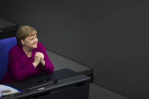 Bundeskanzlerin Angela Merkel, CDU, aufgenommen im Rahmen der Debatte anlaesslich von 70 Jahre Grundgesetz. Berlin, 16.05.2019. Berlin Deutschland *** Federal Chancellor Angela Merkel, CDU, taken during the debate on the occasion of the 70th anniversary of the Basic Law Berlin, 16 05 2019 Berlin Germany Copyright: xFlorianxGaertner photothek.netx