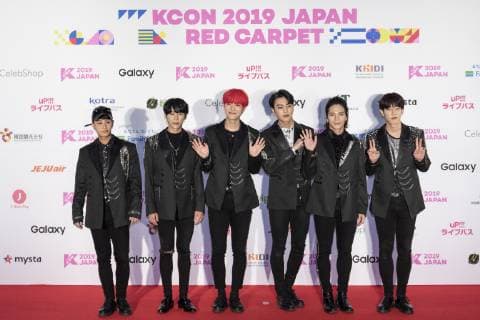 May 17, 2019 - Chiba, Japan - Members of the South Korean boy group TREI pose for the cameras during a red carpet for the KCON 2019 Japan in Makuhari Messe Convention Center. The KCON aims to promote South Korea s culture including K-Pop, fashion, food, and tv shows in Japan. The culture festival is held from May 17 to 19. Chiba Japan - ZUMAm191 20190517_zap_m191_024 Copyright: xRodrigoxReyesxMarinx