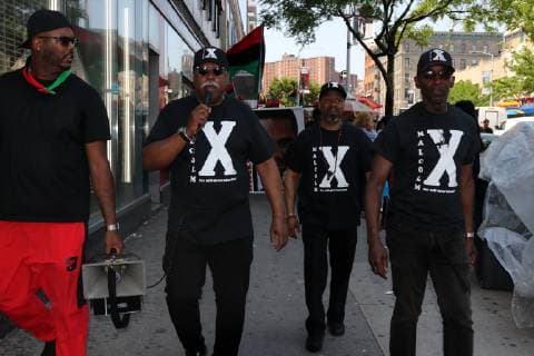 May 19, 2019 - New York City, New York, US - Residents of the historic New York City neighborhood celebrated the life and legacy of Malcolm X, the African-American Muslim minister and human rights activist who was assassinated in the neighborhood in 1965 with a rally and march through the streets of Harlem on Sunday, May 19, 2019, marking the 94th anniversary of the birth of El Hajj Malik El Shabazz and urged for the cessation of all commercial activities by stores and street vendors for three (3) hours in the neighborhood. New York City US - ZUMAl135 20190519_zap_l135_028 Copyright: xG.xRonaldxLopezx