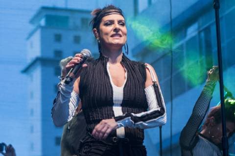 SÃO PAULO, SP - 19.05.2019: VIRADA CULTURAL SP 2019 - Fernanda Abreu, one of the most important artists of Funk music in Brazil, participates in the Disco stage, interpreting her 1997 work, the CD X Ray. São Paulo, May 19, 2019. x1734786x  VanxCampos
