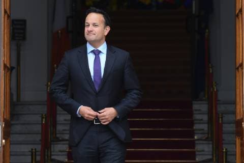 May 22, 2019 - Dublin, Ireland - Taoiseach Leo Varadkar arrives to welcome Tuilaepa Sailele Malielegaoi, Prime Minister of Samoa, at Government Buildings in Dublin..On Wednesday, May 22, 2019, in Dublin, Ireland. Dublin Ireland  - ZUMAn230 20190522_zaa_n230_561 Copyright: xArturxWidakx