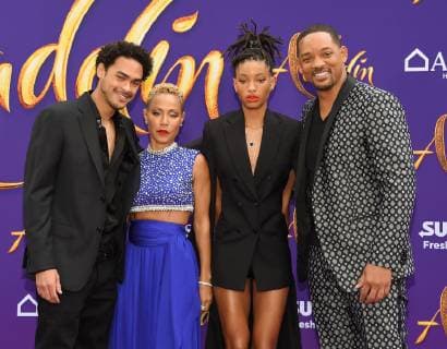 Trey Smith, Jada Pinkett Smith, Willow Smith, and Will Smith arriving at the premiere of Aladdin in Hollywood, California - May 21, 2019 - Hollywood Premiere of Aladdin, Hollywood California United States El Capitan Theatre  Copyright: xOxConnorx Aladdin_World_Premiere_LISA_228