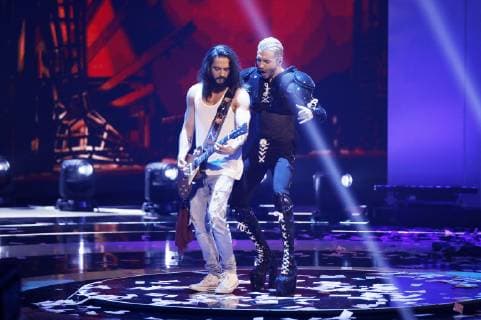 Tom Kaulitz und Bill Kaulitz Tokio Hotel in der TV Show Germany s Next Topmodel by Heidi Klum 2019 im ISS Dome. Düsseldorf, 23.05.2019 *** Tom Kaulitz and Bill Kaulitz Tokio Hotel in the TV Show Germany s Next Topmodel by Heidi Klum 2019 in the ISS Dome Düsseldorf, 23 05 2019 Foto:xC.xHardtx xFuturexImage