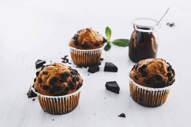 Home-baked muffins with chocolate chips  ERRF00825