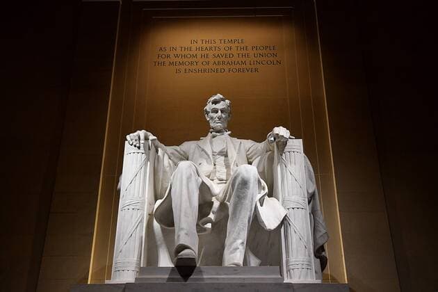 WASHINGTON D C District of Columbia USA. 08 .May. 2019 Lincoln Memorial name after USA president Abraham Lincoln evening view. (Photo..Francis Dean Deanpictures. 