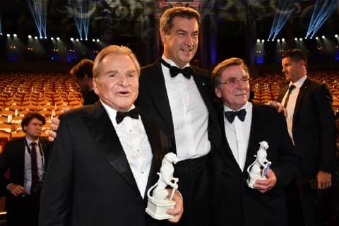Fritz Wepper, Ministerpräsident Markus Söder und Elmar Wepper Bayerische Fernsehpreis 2019 Party Verleihung des Bayerischen Fernsehpreis im Prinzregententheater München 23.Mai 2019