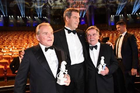 Fritz Wepper, Ministerpräsident Markus Söder und Elmar Wepper Bayerische Fernsehpreis 2019 Party Verleihung des Bayerischen Fernsehpreis im Prinzregententheater München 23.Mai 2019