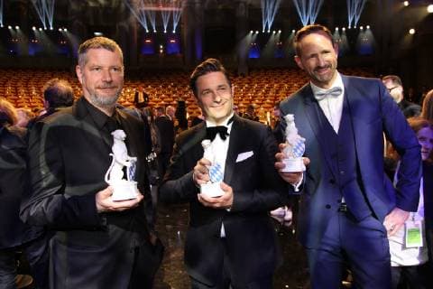 Andreas Prochaska, Marcus Ammon, Oliver Vogel, Bayerischer Fernsehpreis 2019 im Prinzregententheater in Muenchen am 25.05.2019