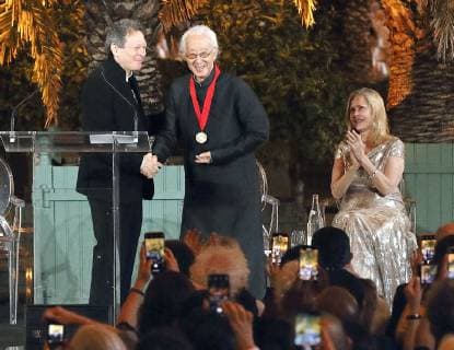 Arata Isozaki at Pritzker award ceremony Japanese architect Arata Isozaki (C), winner of the 2019 Pritzker Architecture Prize, attends the award ceremony at the Palace of Versailles outside Paris on May 24, 2019. 