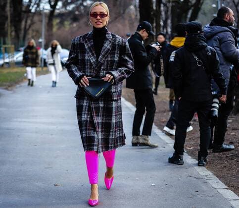 Italy: On the street Milan MILAN, Italy- February 23 2019: Viktoria Rader on the street during the Milan Fashion Week. Milan Italy Milan  MauroxDelxSignore