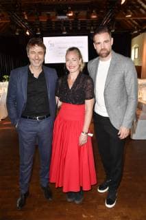 Guido Broscheit, Eva Mona Rodekirchen und Christoph Metzelder bei der Pre-Golf-Party zum 11. Golf Charity Cup 2019 in der Schinkelhalle. Potsdam, 26.05.2019