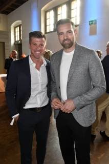 Thomas Rupprath und Christoph Metzelder bei der Pre-Golf-Party zum 11. Golf Charity Cup 2019 in der Schinkelhalle. Potsdam, 26.05.2019