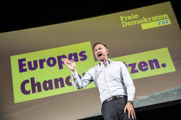 Europawahl 2019 Wahlkampf Abschlussveranstaltung FDP, Zoo-Gesellschaftshaus, Frankfurt, Bild x von x Frankfurt, 24.05.2019 Europawahl 2019 Wahlkampf Abschlussveranstaltung FDP, Zoo-Gesellschaftshaus, Frankfurt, im Bild: Christian Lindner (Bundesvorsitzender FDP),