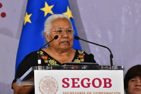 May 29, 2019 - Mexico City, Mexico - Irinea Buendia speaks during a press conference to launch the Spotlight initiative against of feminicides in Mexico at Ministry of Foreign Relations on May 29, 2019 in Mexico City, Mexico Mexico City Mexico  - ZUMAn230 20190529_zaa_n230_444 Copyright: xCarlosxTischlerx