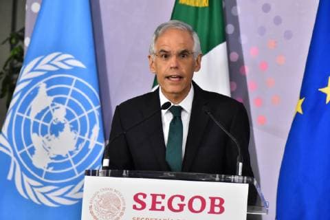 May 29, 2019 - Mexico City, Mexico - JulioÂ¡n Ventura Valero speaks during a press conference to launch the Spotlight initiative against of feminicides in Mexico at Ministry of Foreign Relations on May 29, 2019 in Mexico City, Mexico Mexico City Mexico  - ZUMAn230 20190529_zaa_n230_435 Copyright: xCarlosxTischlerx