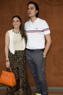 Capucine Anav et Alain Fabien Delon CELEBRITES : Internationaux de France 2019 Roland Garros - Village - 30 05 2019 JBAutissier Panoramic 