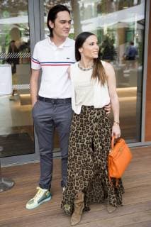 Capucine Anav et Alain Fabien Delon CELEBRITES : Internationaux de France 2019 Roland Garros - Village - 30 05 2019 JBAutissier Panoramic 