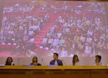 Mailand, Roberto Bolle hält Vorlesung über Geschichte des Tanzes Bovisa University of Milan, lesson on the history of dance with Roberto Bolle in the aula magna (Maurizio Maule Fotogramma, Milan - 2019-05-30) p.s. la foto e utilizzabile nel rispetto del contesto in cui e stata scattata, e senza intento diffamatorio del decoro delle persone rappresentate  Copyright: xMaurizioxMaulex xIPAx xFOTOGRAMMAx