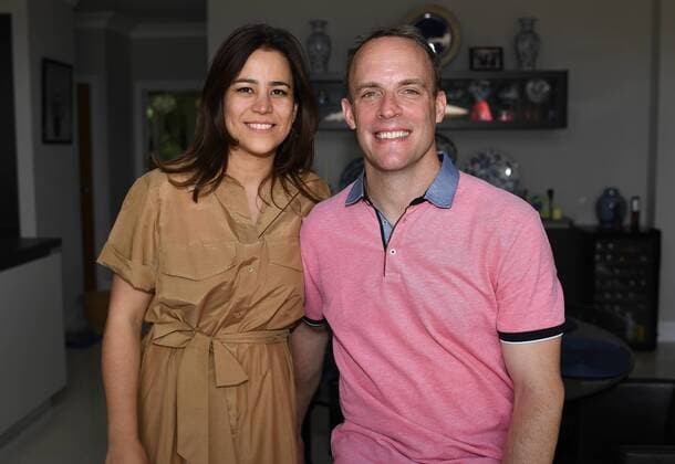 . 01 06 2019. London, United Kingdom. Dominic Raab supporters Barbecue. Dominic Raab with his wife Erika at his supporters Barbecue in Surrey.  xAndrewxParsonsx xi-Imagesx IIM-19744-0014