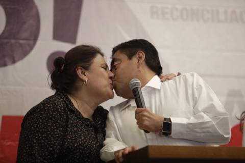 June 2, 2019 - EUM20190602POL27.JPG .PUEBLA, Pue. ElectionsElecciones-Puebla.- 2 de junio de 2019. Miguel Barbosa, candidato de la coalicion Juntos Haremos Historia, se declara ganador de las elecciones extraordinarias a la gubernatura de Puebla; asegura que es por mas del 50% de la votacion . Foto: Agencia EL UNIVERSALIvan StephensEELG Copyright: xElxUniversalx