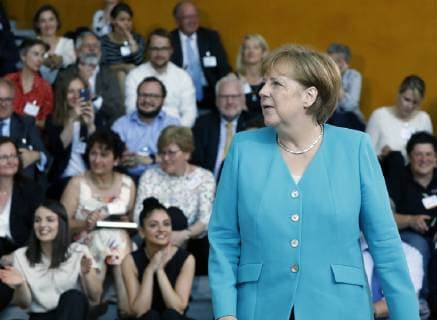 Bundeskanzlerin Angela Merkel, Deutschland, Berlin, Bundeskanzleramt, Auszeichnung der Sieger des Wettbewerbs startsocial durch BK in Merkel, 03.06.2019