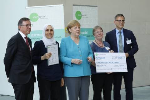 Bundeskanzlerin Angela Merkel, Deutschland, Berlin, Bundeskanzleramt, Auszeichnung der Sieger des Wettbewerbs startsocial durch BK in Merkel, 03.06.2019