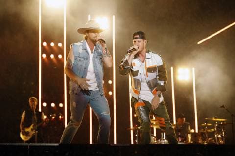 06 June 2019 - Nashville, Tennessee - Florida Georgia Line.Bryan Kelley. Tyler Hubbard. 2019 CMA Music Fest Nightly Concert held at Nissan Stadium. Photo Credit: Frederick Breedon AdMedia 240981 2019-06-06 Tennessee Nashville Etats-Unis  Copyright: xAdMediax STAR_240981_141