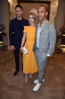 Vladimir Burlakov, Sonja Gerhardt (Kleid von Malaikaraiss), Jerry Hoffmann beim Berlin TV Series Award 2019 im TITANIC Hotel am Gendarmenmarkt in Berlin am 13.06.2019